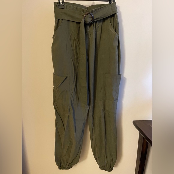 Koala Bay Flowy Olive Green Trousers - Picture 1 of 5